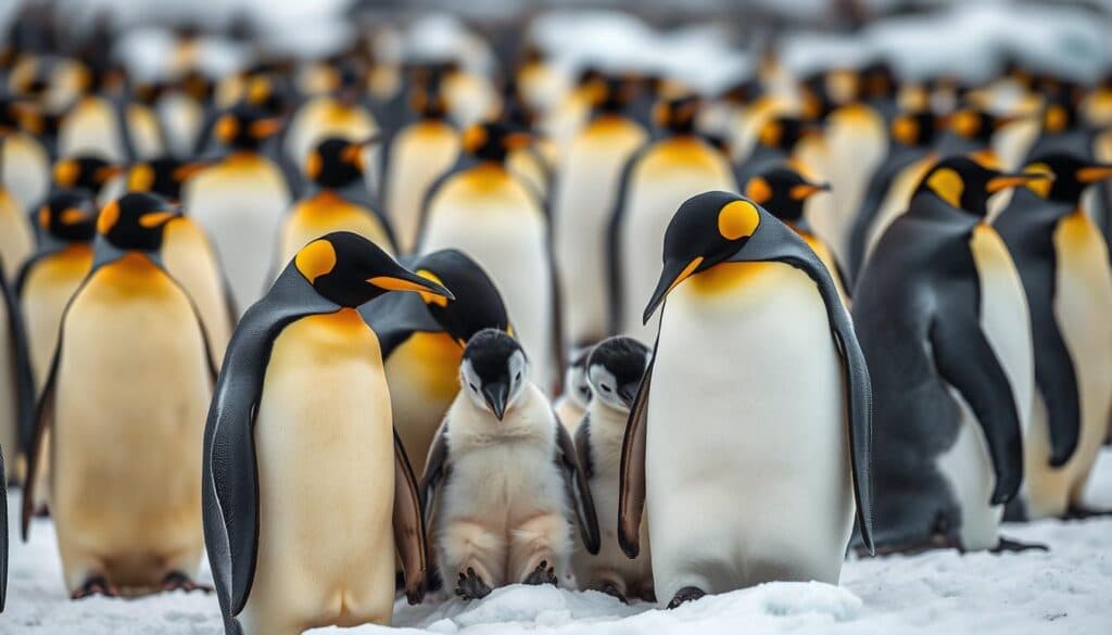 Königspinguine in ihrer Brutkolonie Königspinguine in ihrer Brutkolonie
