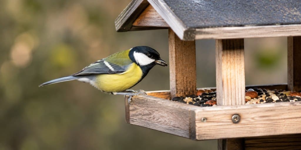 A close-up portrait of a Eurasian blue tit (Cyanistes caeruleus), also known as a Kohlmeisen sind echte Feinschmecker