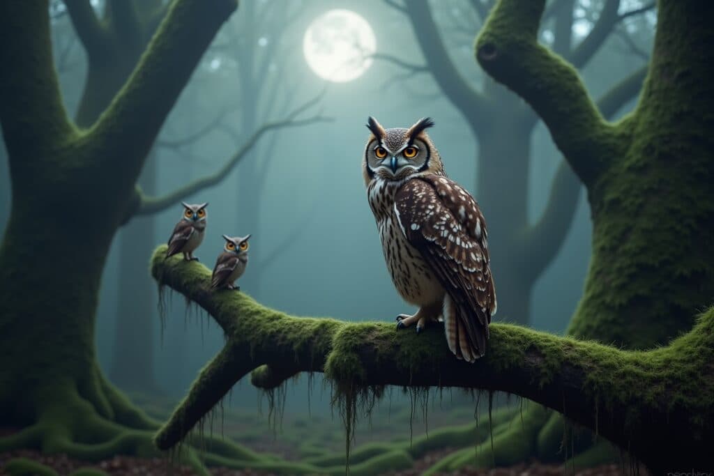 eulen im wald-Titel