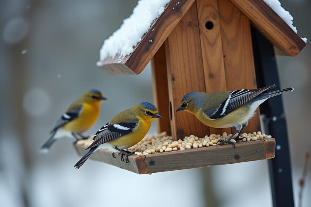 wildvögel im winter-Titel