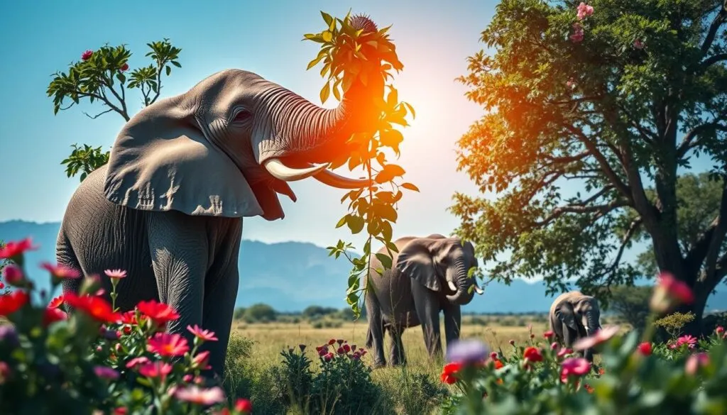 Elefant beim Fressen