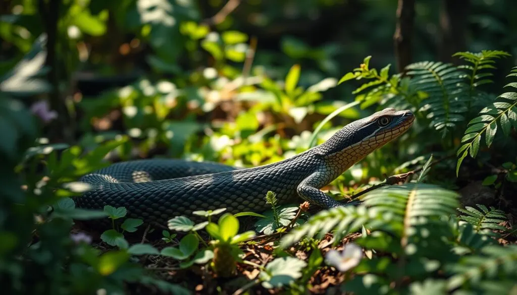 Kreuzotter in ihrem natürlichen Lebensraum