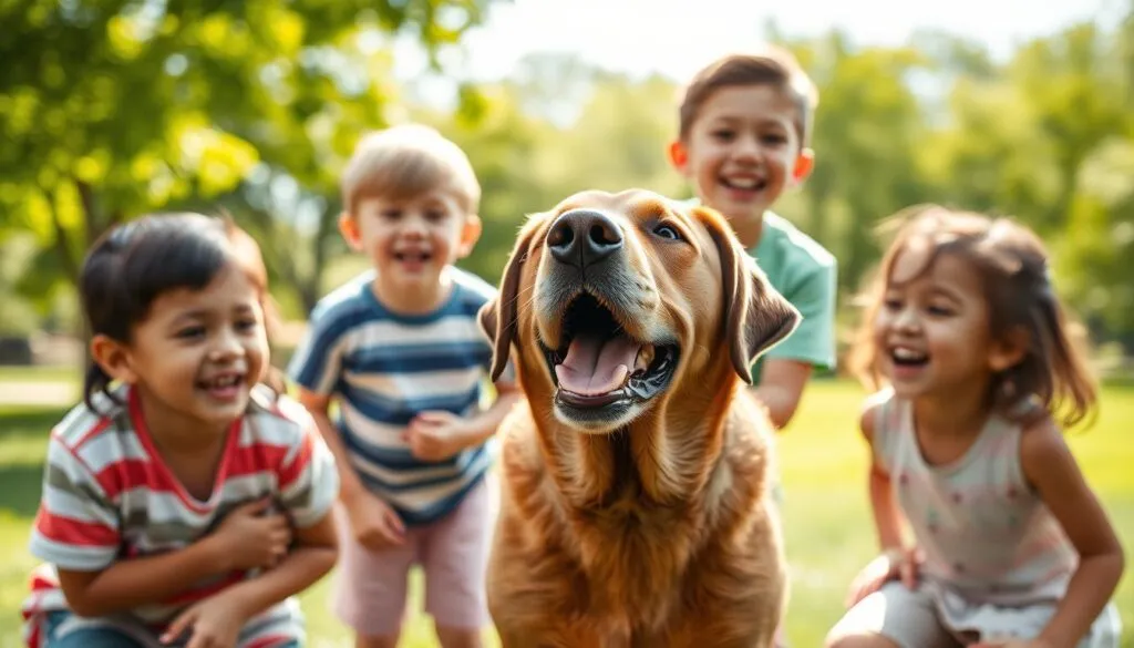 Labrador mit Kindern