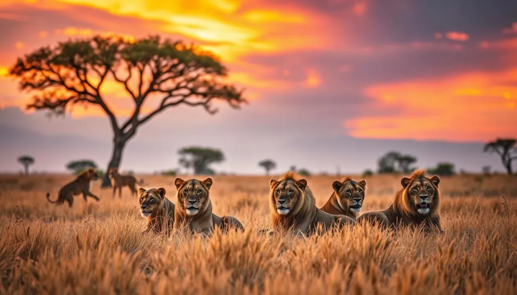 Löwen in der Savanne