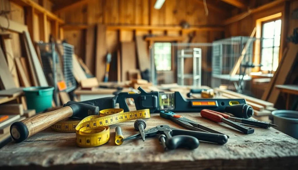 Werkzeuge für Vogelvoliere bauen
