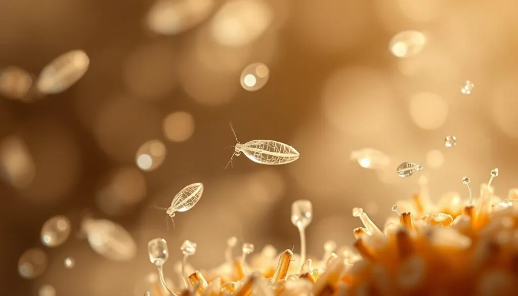 Mikroskopische Tierarten Forschung: A meticulous close-up study of the tiniest creatures, captured through the lens of a Sony A7R IV with a polarizer filter. Delicate, translucent forms float weightlessly in crisp, sharply defined detail, revealing the intricate beauty and complexity of the unseen world. Warm, natural lighting casts gentle shadows, creating a sense of depth and dimensionality. This hyperrealistic image invites the viewer to pause and marvel at the wonders of nature's smallest inhabitants, illuminating the knowledge gaps that still exist in understanding the diversity of life on our planet.