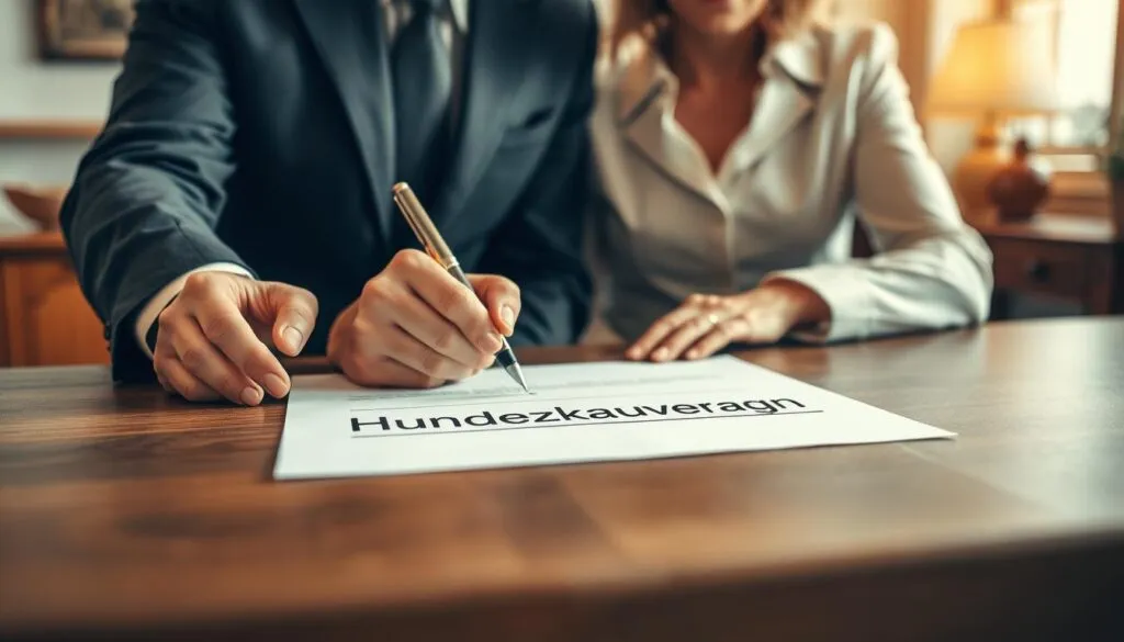 A well-lit, high-resolution image of two people signing a  A well-lit, high-resolution image of two people signing a