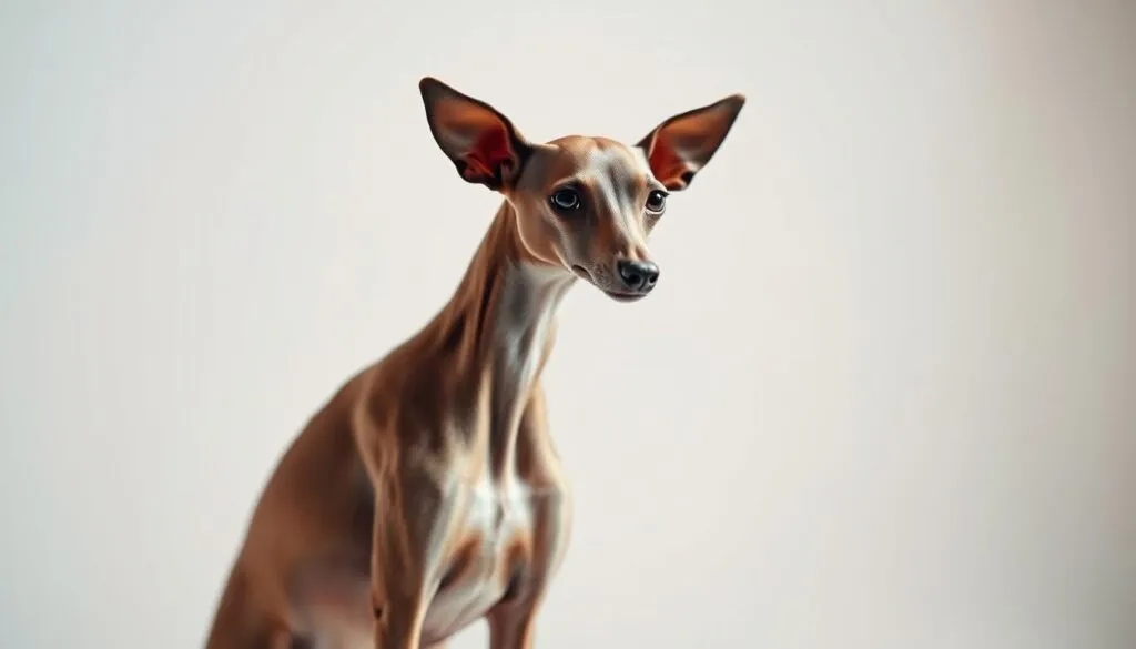 An exquisite Italian Greyhound, its slender form elegantly poised, captured in a meticulously crafted studio setting. Soft, diffused lighting accentuates the dog's graceful silhouette, while a polarizer filter adds depth and nuance to the scene. The animal's alert gaze and regal bearing convey a sense of timeless elegance, set against a minimalist background that allows the subject to take center stage. Crisp details and a hyperrealistic rendering ensure this image serves as a captivating visual representation of the costs associated with owning an Italian Greyhound in the year 2025.