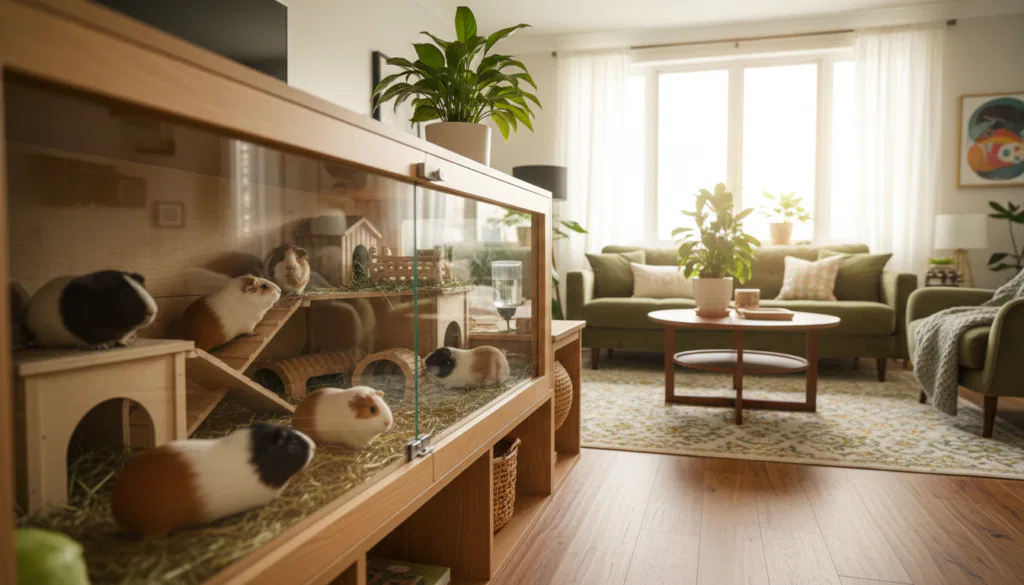Integration Wohnräume Meerschweinchen Gehege